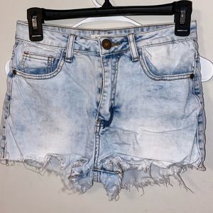 Ripped jean shorts